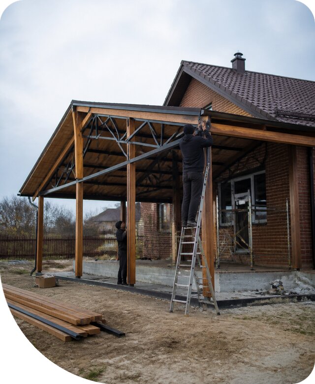 Пристройка навеса к дому и участку в Сорочинске под ключ